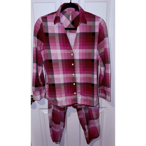 Soma Women’s Sz M Cool Nights Pajama Set in SUGARLOAF PLAID PINK - Picture 3 of 16